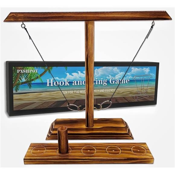 Hook and Ring Game for Adults - Hook and Ring Interactive Game with Shot Ladders - Picture 1 of 6